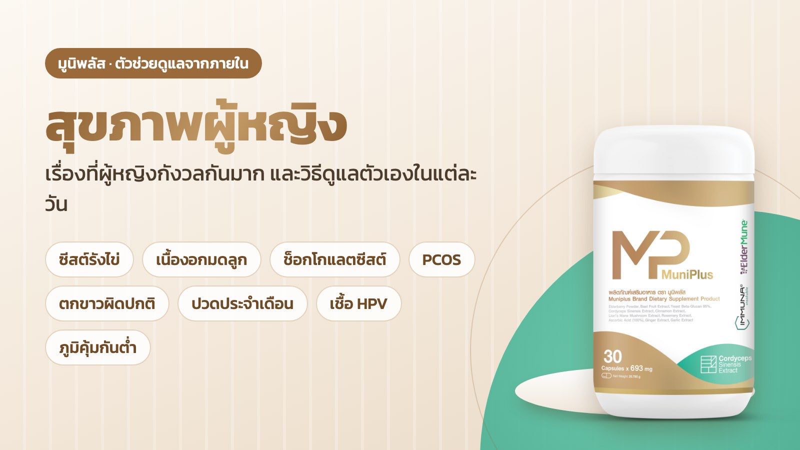 สุขภาพผู้หญิง ซีสต์รังไข่ เนื้องอกมดลูก ช็อกโกแลตซีสต์ PCOS ตกขาว ปวดประจำเดือน HPV